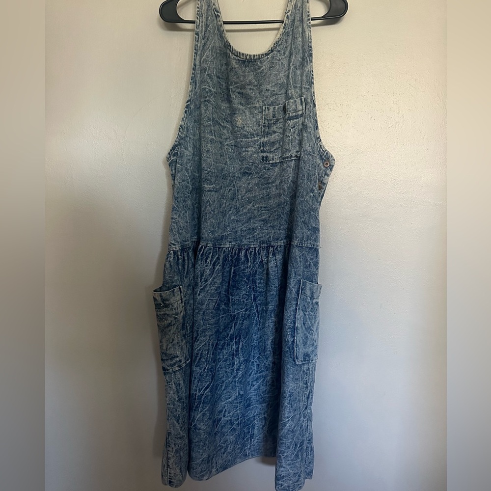 Women’s Stefan’s sportswear Vintage Acid Wash blue Jean Denim jumperSize 18